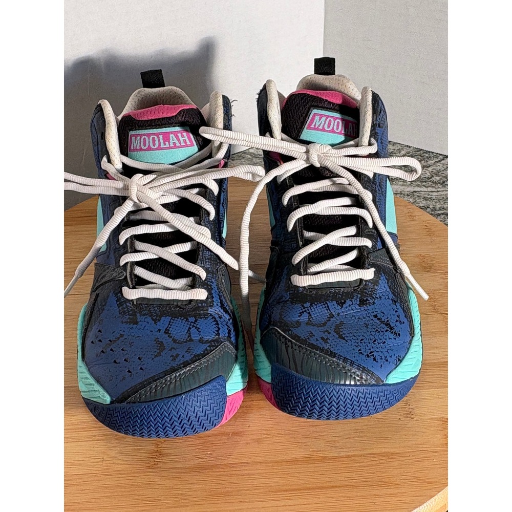 Moolah Kicks Press Break Blaqvi Basketball‎ Shoes Blue Pink Kids Size 6Y BLAQVI